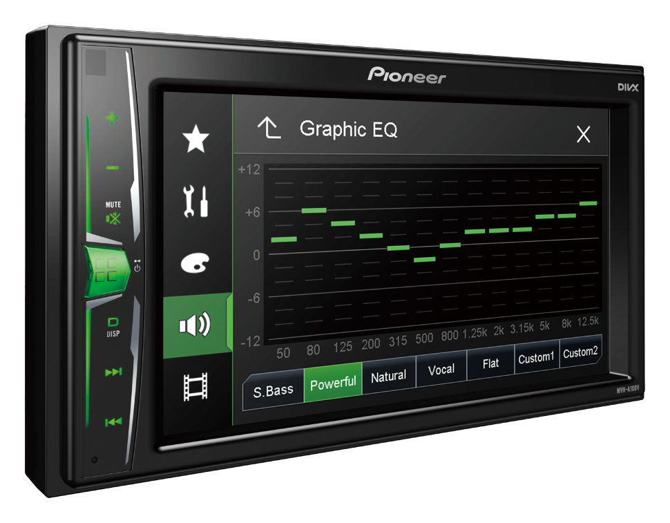 Pioneer MVH-A100V ��������� 2 DIN ���� � ��������-�������� INCAR
