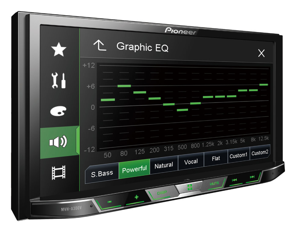 Pioneer MVH-A300V ��������� 2 DIN ���� � ��������-�������� INCAR