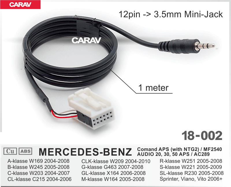 AUX ������� CARAV 18-002 MERCEDES-BENZ ���� � ��������-�������� INCAR