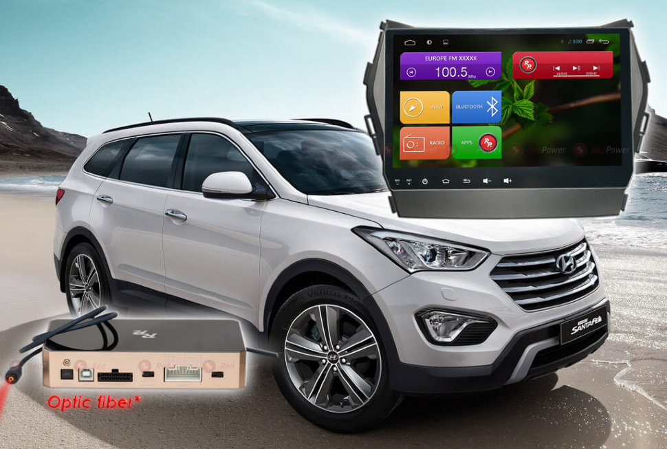 ������� ��������� Hyundai Santa Fe 12+ Android 6, WiFi, 4����, 9" (Redpower 31210 IPS) ���� � ��������-�������� INCAR